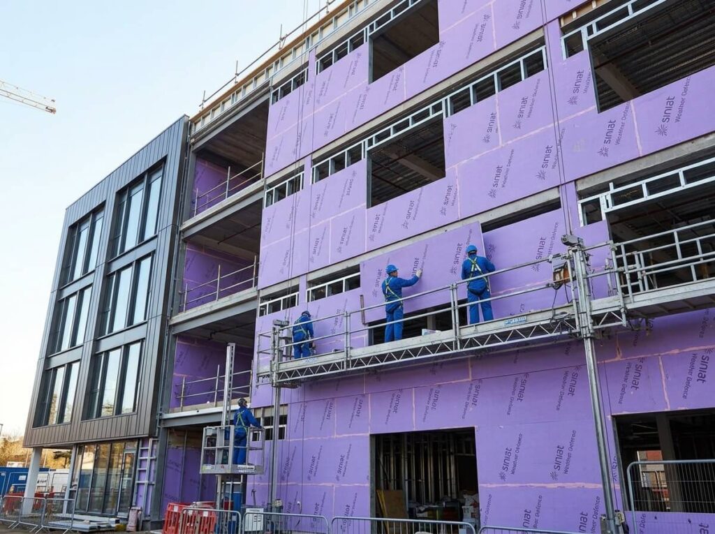Parete esterna di una costruzione in acciaio